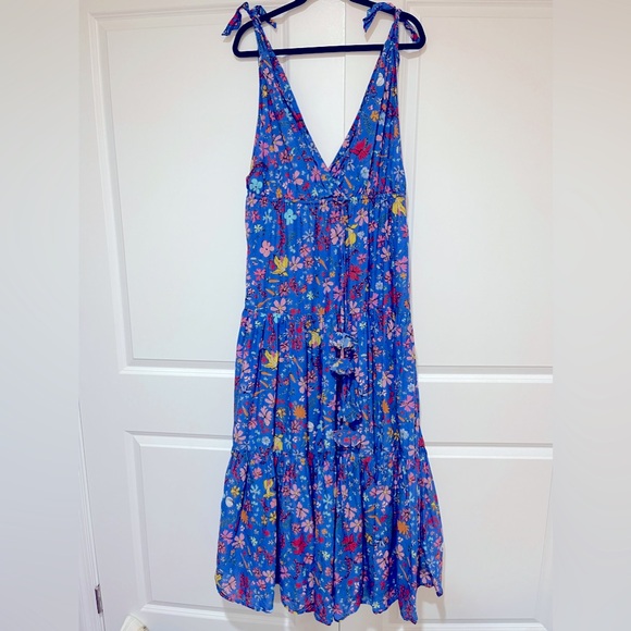 J.Crew NWOT tie shoulder maxi cover-up dress sz L organic cotton - Picture 6 of 9